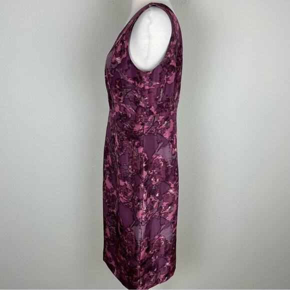 Garnet Hill Maroon Silk Sleeveless Sheath Dress 10 - Picture 4 of 7